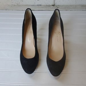 Black Suede Ivanka Trump Heels Sz 7